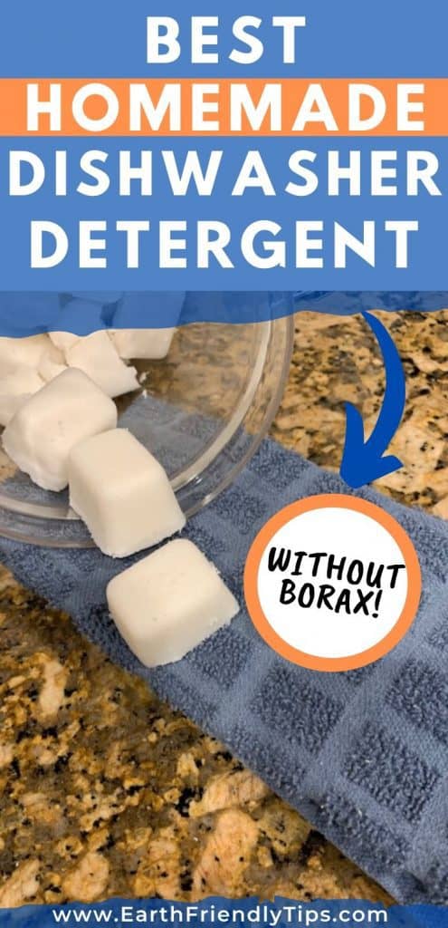 Homemade dishwasher detergent tablets text overlay Best Homemade Dishwasher Detergent Without Borax