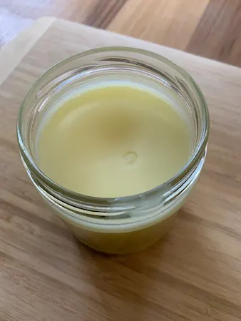 Glass jar of homemade furniture polish