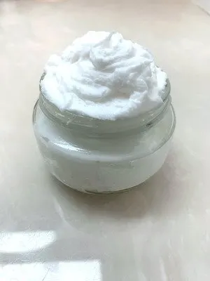 DIY soft scrub in glass jar