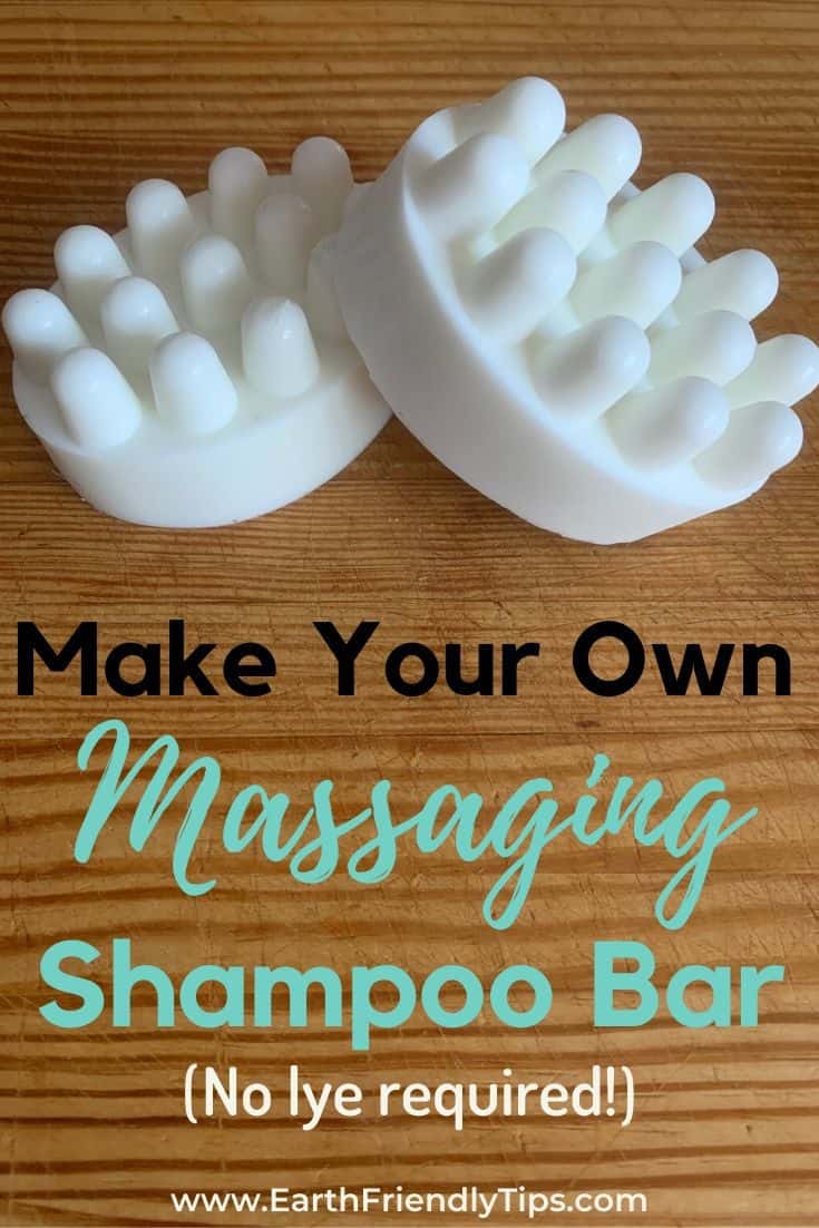Massaging shampoo bars with text overlay Make Your Own Massaging Shampoo Bar