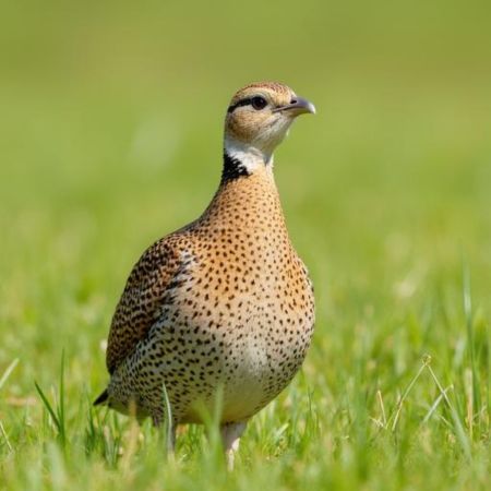 Small quail in the grass