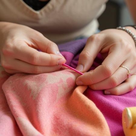 Woman sewing