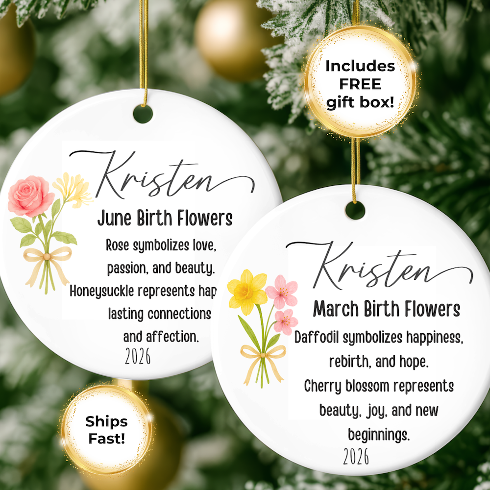 Birth Month Flower Ornament Listing Image 1