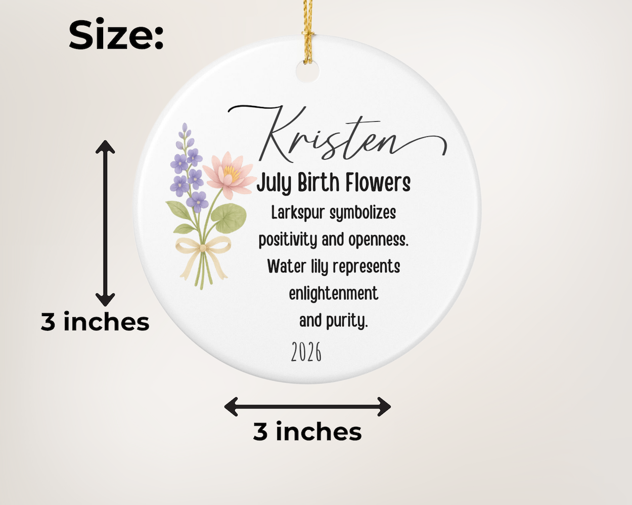 Birth Month Flower Ornament Listing Image 6