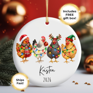 Christmas Chickens Ornament 1